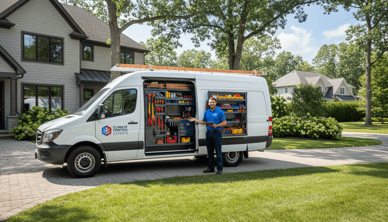 HVAC service van on a New Orleans street